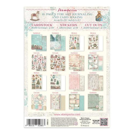 Stamperia Winter Magic Junk Journal Stickers, Backgrounds, Cut-Outs (SBJK25)
