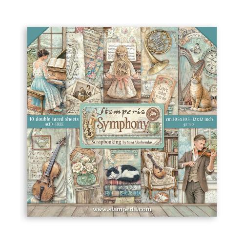 Stamperia Symphony 12x12 Inch Paper Pack by Sara Alcobendas (SBBL188) - Postage as per Actual