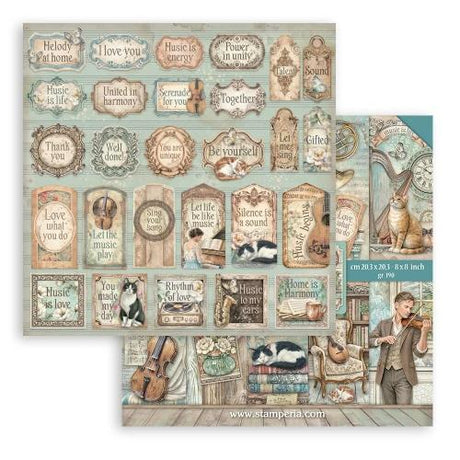 Stamperia Symphony 8x8 Inch Paper Pack by Sara Alcobendas (SBBS144)