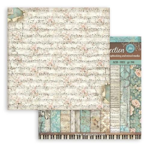 Stamperia Symphony 8x8 Inch Paper Pack Maxi Background Selection by Sara Alcobendas (SBBS145)