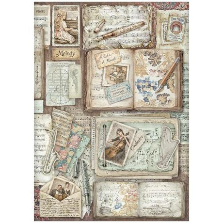 Stamperia Symphony A4 Rice Paper Selection (6pcs) by Sara Alcobendas (DFSA4XSP)