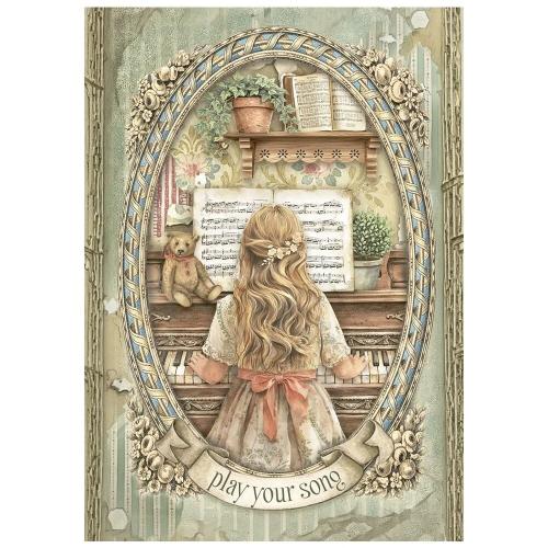 Stamperia Symphony A6 Mini Rice Paper (8pcs) by Sara Alcobendas (DFSA6X07)