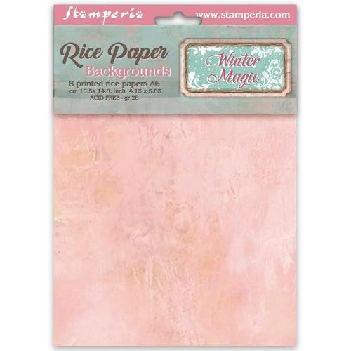 Stamperia Winter Magic A6 Rice Paper Backgrounds Selection (8pcs) (DFSAK6056)