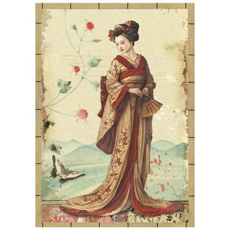 Stamperia Oriental Garden A6 Mini Rice Paper (8pcs) (DFSA6X08)