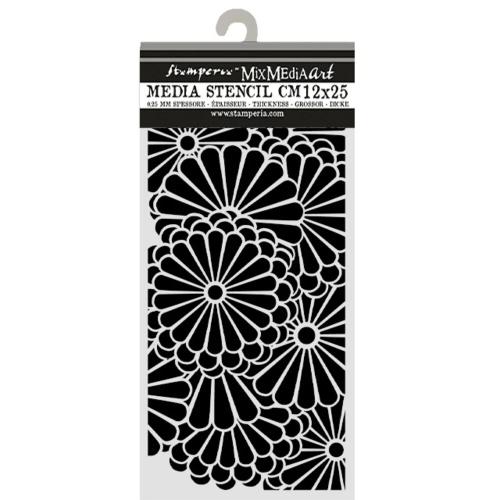 Stamperia Oriental Garden Thick Stencils 12x25cm Flowers Pattern (KSTDL168)