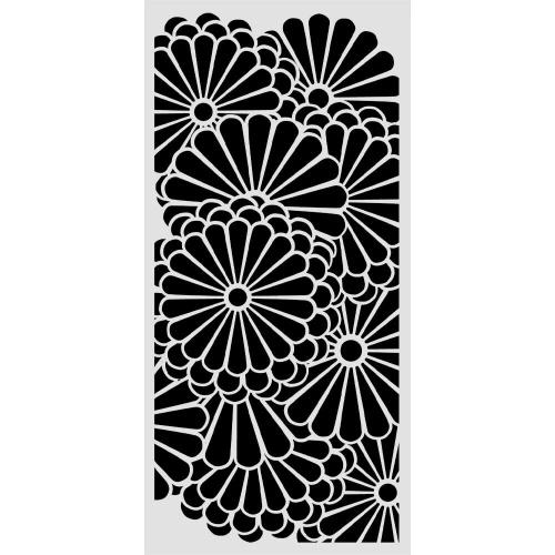 Stamperia Oriental Garden Thick Stencils 12x25cm Flowers Pattern (KSTDL168)