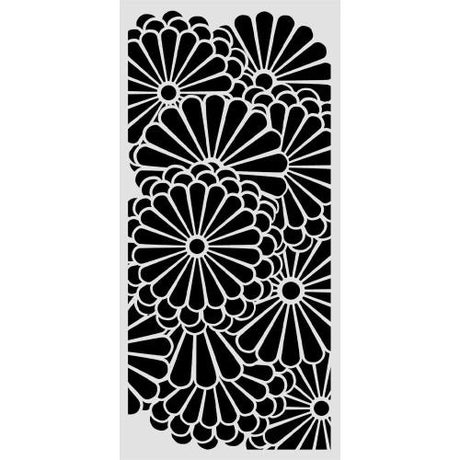 Stamperia Oriental Garden Thick Stencils 12x25cm Flowers Pattern (KSTDL168)