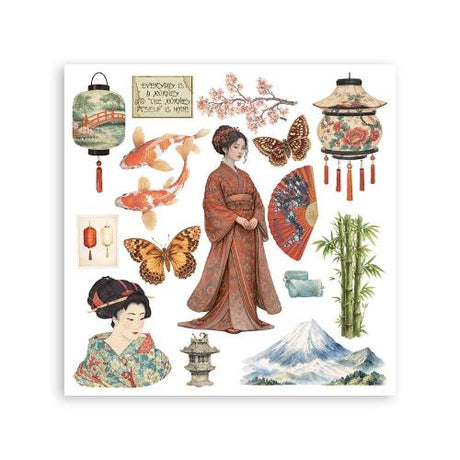 Stamperia Oriental Garden Rub-On 15,5x15,5cm Assortment (6pcs) (DFLRBX19)