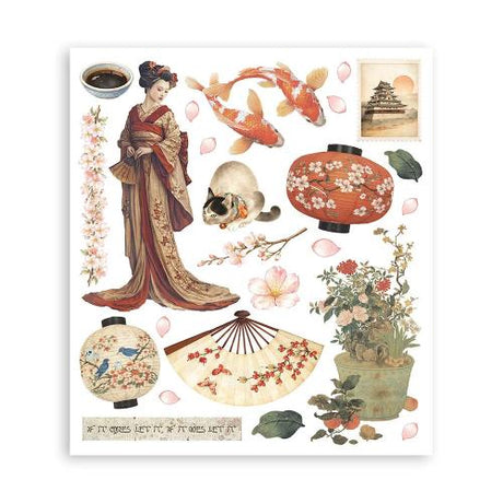 Stamperia Oriental Garden Rub-On 20,5x23cm Assortment (6pcs) (DFLRBXG11)