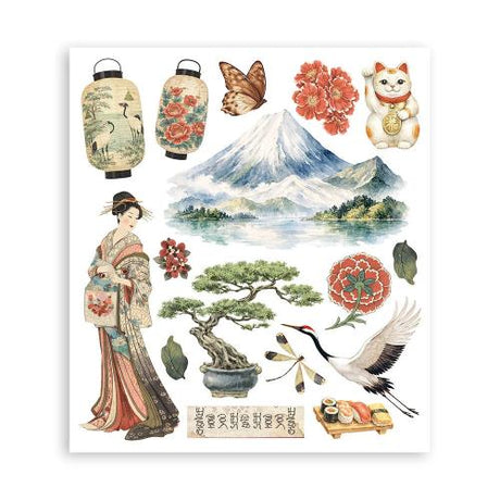 Stamperia Oriental Garden Rub-On 20,5x23cm Assortment (6pcs) (DFLRBXG11)