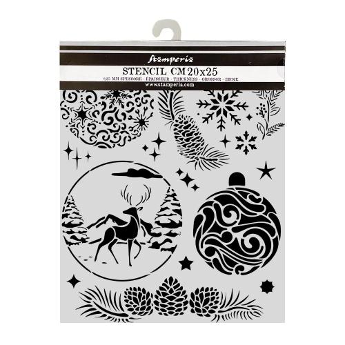 Stamperia Thick Stencils 20x25cm Christmas Balls (KSTD215)