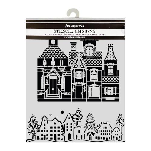 Stamperia Thick Stencils 20x25cm Christmas House (KSTD216)