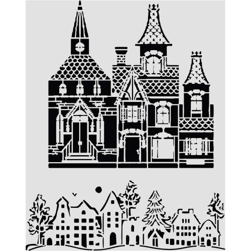 Stamperia Thick Stencils 20x25cm Christmas House (KSTD216)