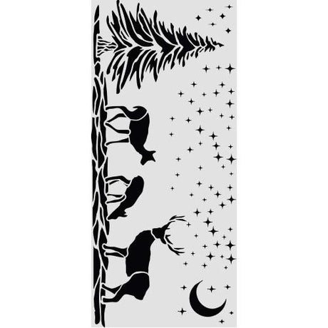 Stamperia Thick Stencils 12x25cm Christmas Deers (KSTDL169)