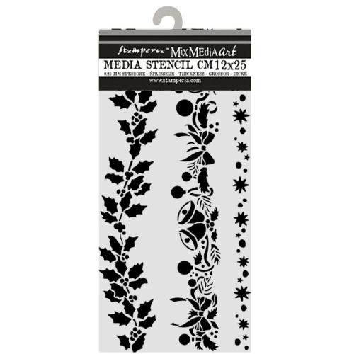 Stamperia Thick Stencils 12x25cm Christmas Borders (KSTDL170)