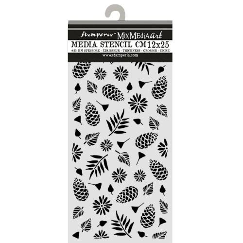 Stamperia Thick Stencils 12x25cm Christmas Pinecones Pattern (KSTDL171)