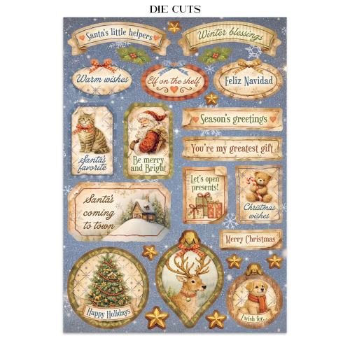 Stamperia Silent Night Junk Journal Stickers, Backgrounds, Cut-Outs (SBJK27)