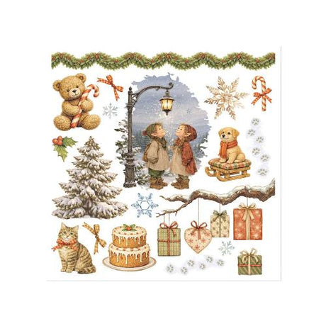 Stamperia Silent Night Rub-On 15,5x15x5cm Assortment (6pcs) (DFLRBX20)