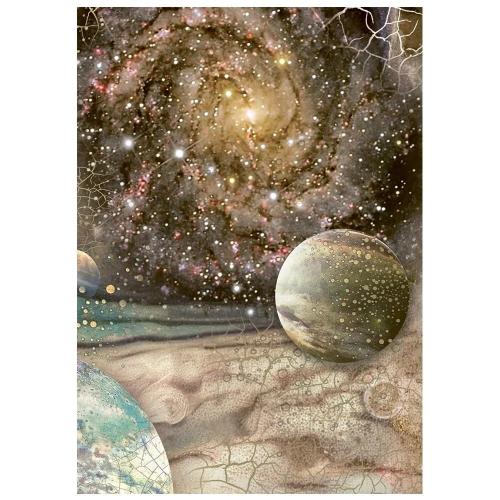 Stamperia Cosmos A6 Rice Paper Backgrounds Selection (8pcs) by Cristina Radovan (DFSAK6060)