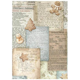 Stamperia White Christmas A6 Rice Paper Backgrounds Selection (8pcs) by Cristina Radovan (DFSAK6059)