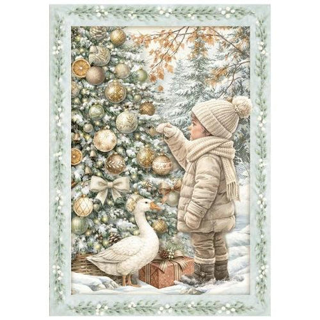 Stamperia White Christmas A6 Mini Rice Paper Selection (8pcs) by Cristina Radovan (DFSA6X10)