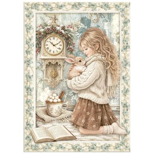 Stamperia White Christmas A6 Mini Rice Paper Selection (8pcs) by Cristina Radovan (DFSA6X10)