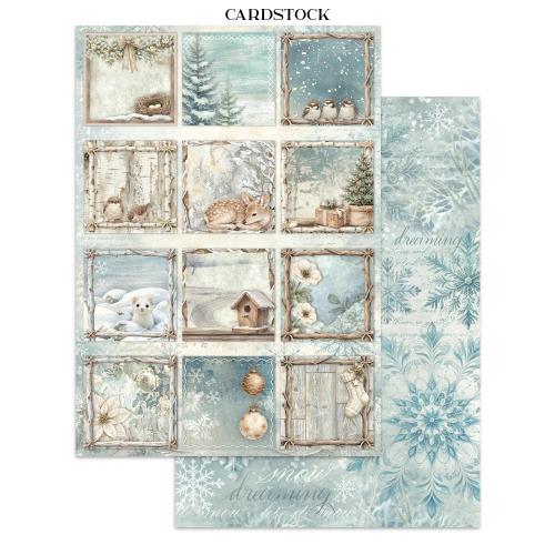 Stamperia White Christmas Junk Journal Stickers, Backgrounds, Cut-Outs by Cristina Radovan (SBJK28)