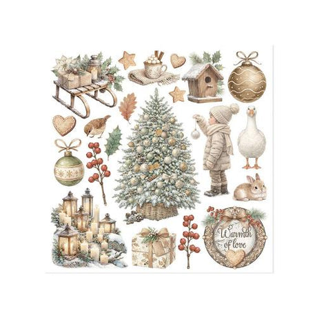 Stamperia White Christmas Rub-On 15,5x15x5cm Assortment (6pcs) by Cristina Radovan (DFLRBX21)
