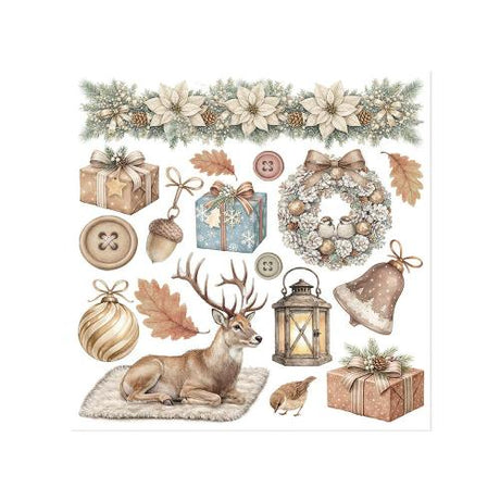 Stamperia White Christmas Rub-On 15,5x15x5cm Assortment (6pcs) by Cristina Radovan (DFLRBX21)