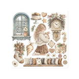 Stamperia White Christmas Rub-On 15,5x15x5cm Assortment (6pcs) by Cristina Radovan (DFLRBX21)