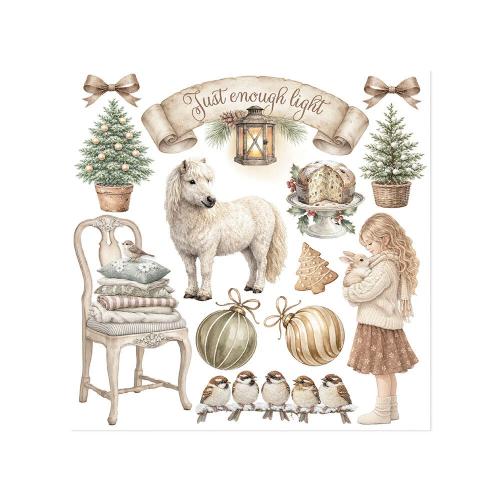 Stamperia White Christmas Rub-On 15,5x15x5cm Assortment (6pcs) by Cristina Radovan (DFLRBX21)