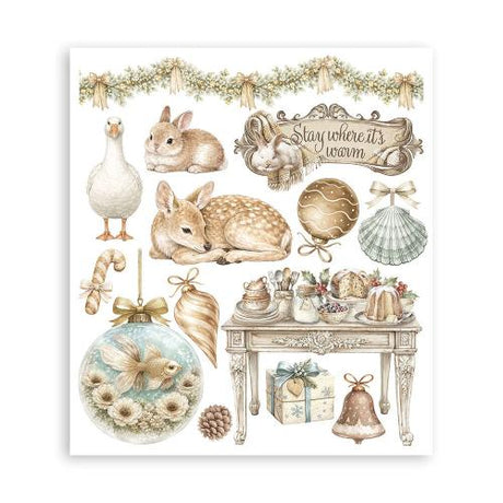 Stamperia White Christmas Rub-On 20,5x23cm Assortment (6pcs) by Cristina Radovan (DFLRBXG13)