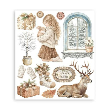 Stamperia White Christmas Rub-On 20,5x23cm Assortment (6pcs) by Cristina Radovan (DFLRBXG13)
