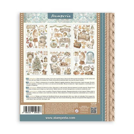 Stamperia White Christmas Rub-On 20,5x23cm Assortment (6pcs) by Cristina Radovan (DFLRBXG13)