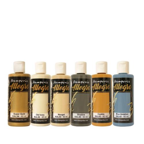 Stamperia White Christmas Allegro Paint Kit (6pcs) by Cristina Radovan (KALKIT76) - Postage as per Actual
