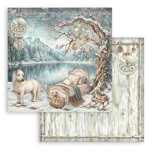 Stamperia White Christmas 12x12 Inch Paper Pack by Cristina Radovan (SBBL190) - Postage as per Actual