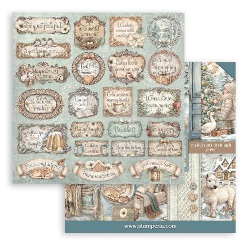 Stamperia White Christmas 8x8 Inch Paper Pack by Cristina Radovan (SBBS146)