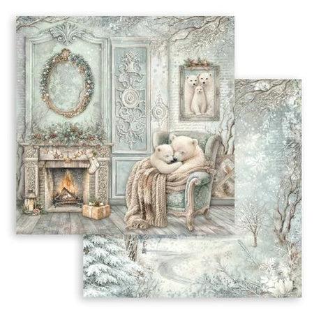 Stamperia White Christmas 8x8 Inch Paper Pack by Cristina Radovan (SBBS146)