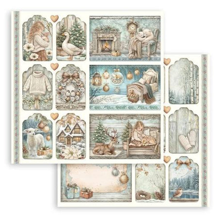 Stamperia White Christmas 8x8 Inch Paper Pack by Cristina Radovan (SBBS146)