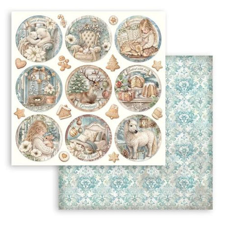 Stamperia White Christmas 8x8 Inch Paper Pack by Cristina Radovan (SBBS146)