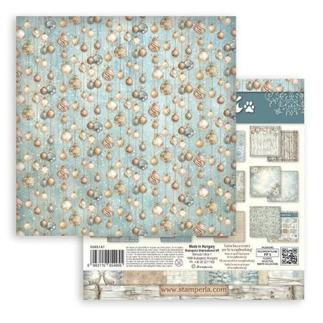 Stamperia White Christmas 8x8 Inch Paper Pack Maxi Background Selection by Cristina Radovan (SBBS147)