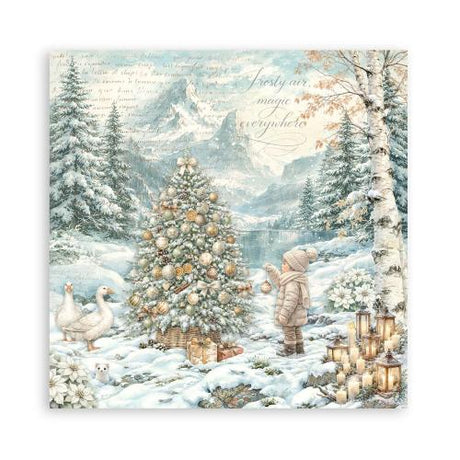 Stamperia White Christmas 8x8 Inch Paper Pack (Single Face) by Cristina Radovan (SBBSXB27)