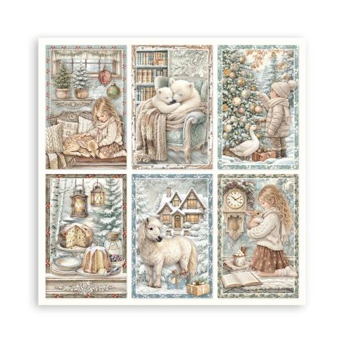 Stamperia White Christmas 8x8 Inch Paper Pack (Single Face) by Cristina Radovan (SBBSXB27)