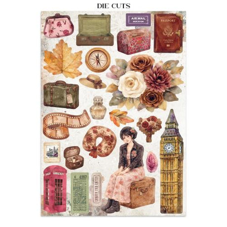 Stamperia Our Way Junk Journal Stickers, Backgrounds, Cut-Outs (SBJK30)
