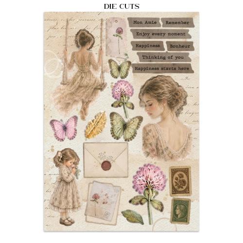 Stamperia Flowers and Poems Junk Journal Stickers, Backgrounds, Cut-Outs (SBJK31)