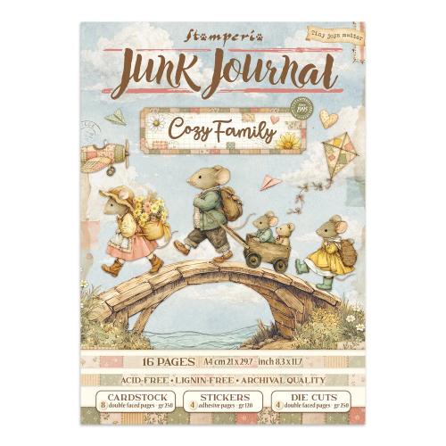 Stamperia Cozy Family Junk Journal Stickers, Backgrounds, Cut-Outs (SBJK32)