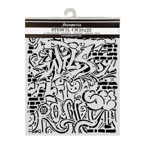 Stamperia Furry Friends 2 Thick Stencils 20x25cm Graffiti by Antonis Tzanidakis (KSTD226)