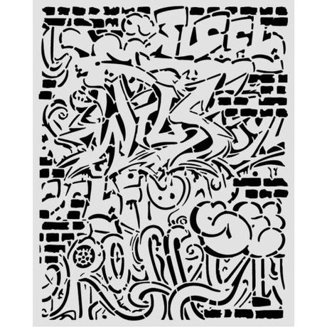 Stamperia Furry Friends 2 Thick Stencils 20x25cm Graffiti by Antonis Tzanidakis (KSTD226)