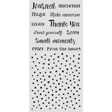 Stamperia Cozy Family Thick Stencils 12x25cm Writings and Dots (KSTDL177)