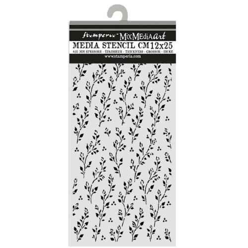 Stamperia Cozy Family Thick Stencils 12x25cm Sprig Pattern (KSTDL178)